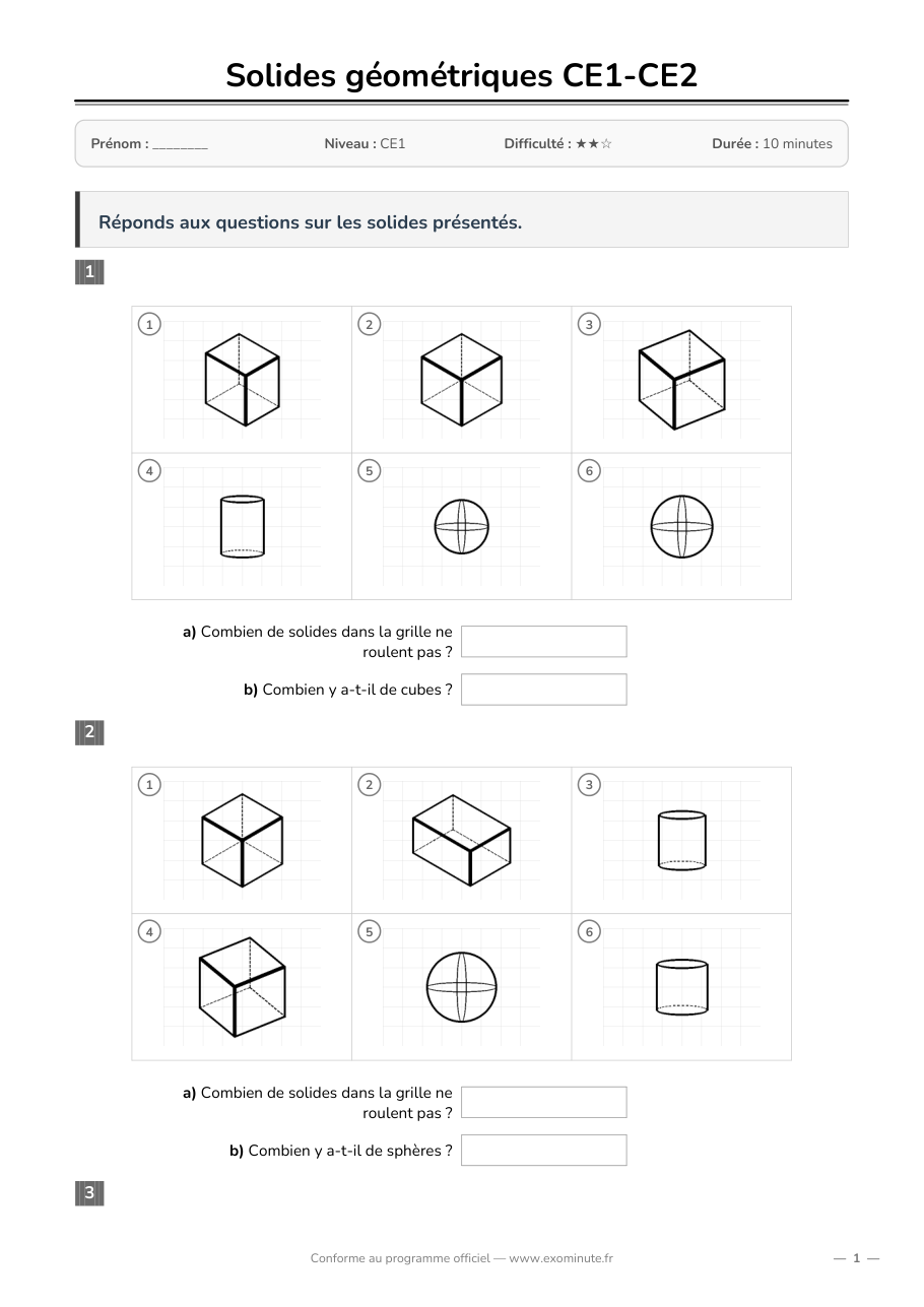 Aperçu de la fiche CE1