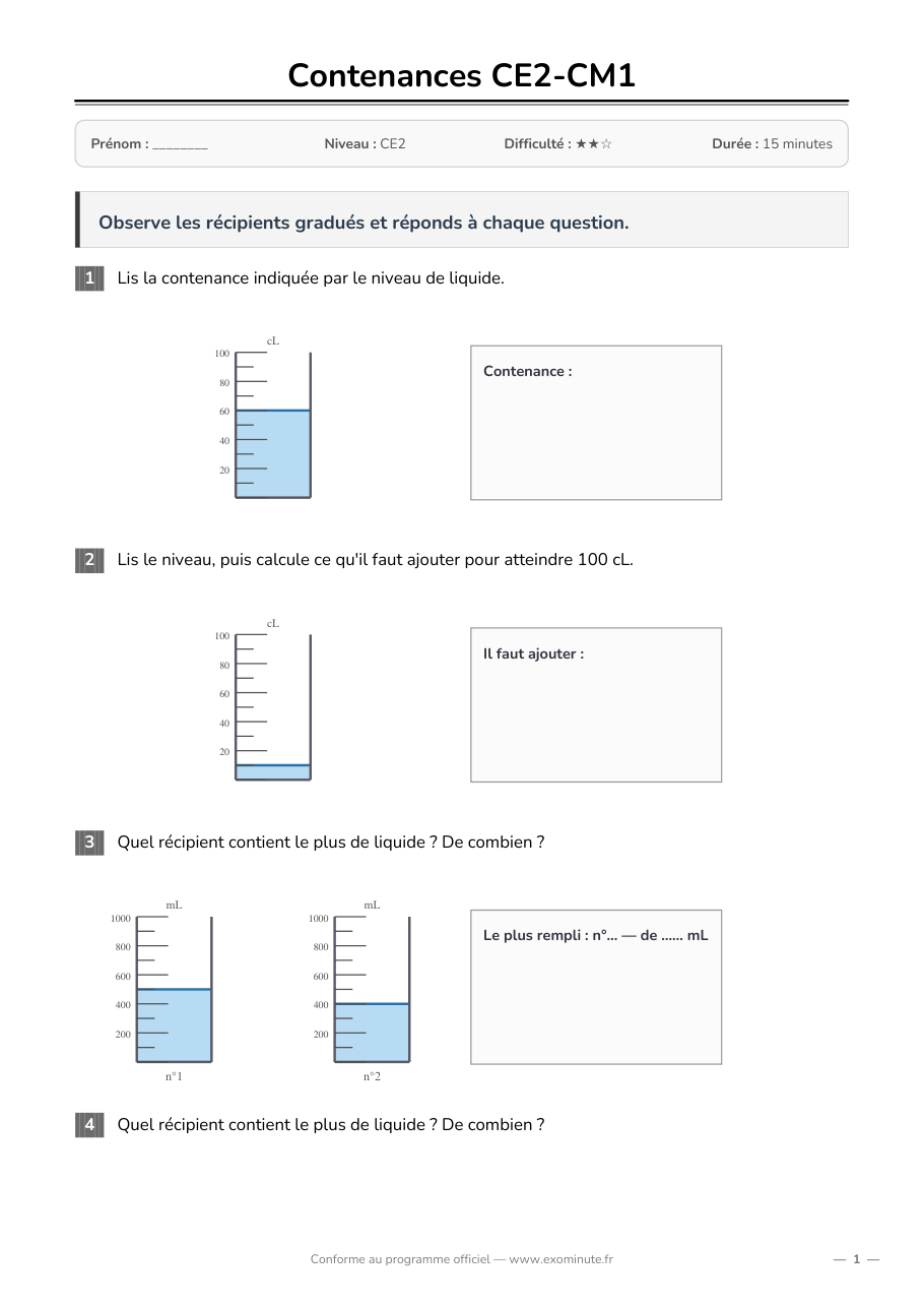 Aperçu de la fiche CE2