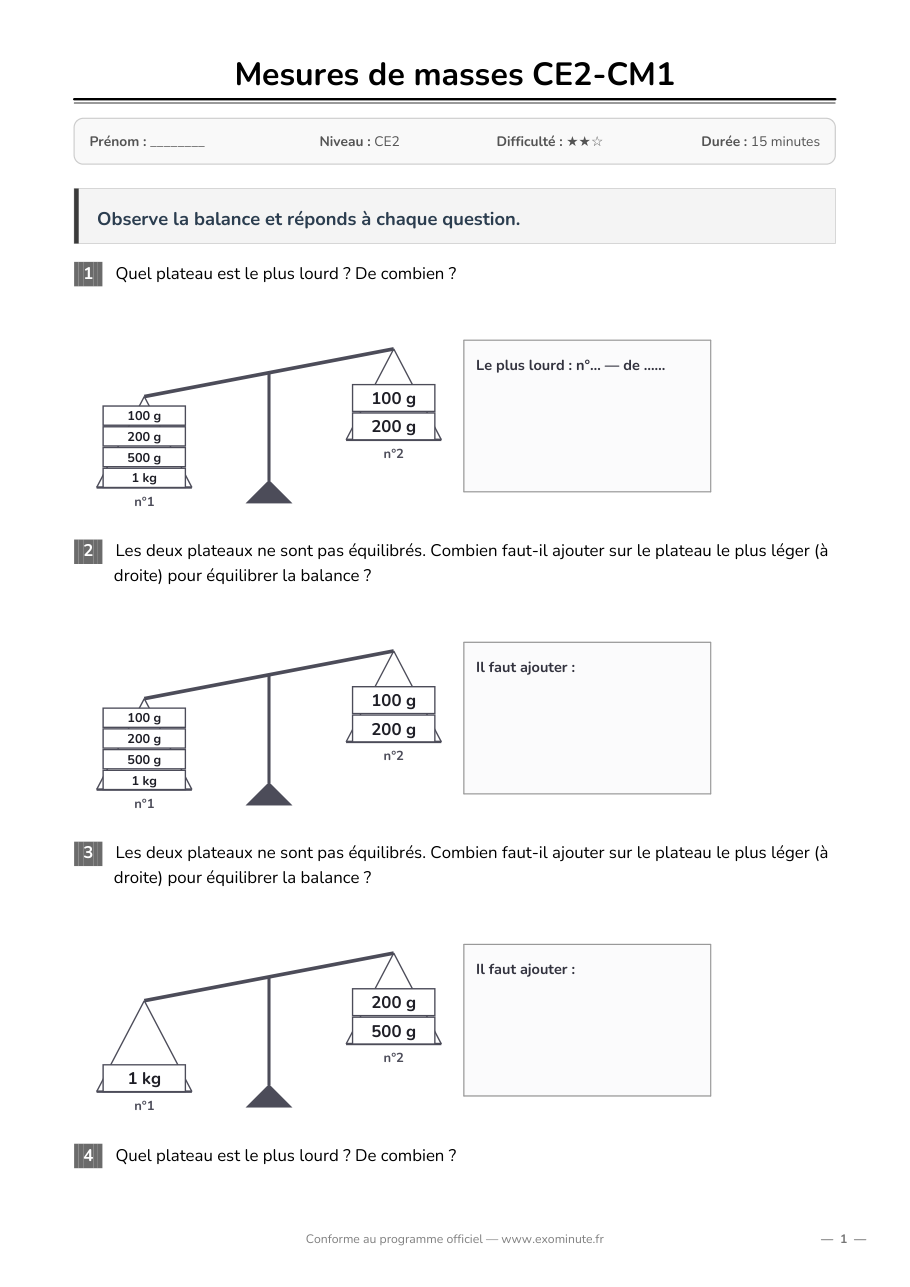Aperçu de la fiche CE2