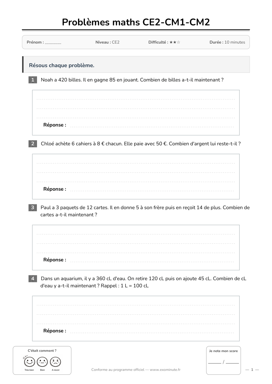 Aperçu de la fiche CE2