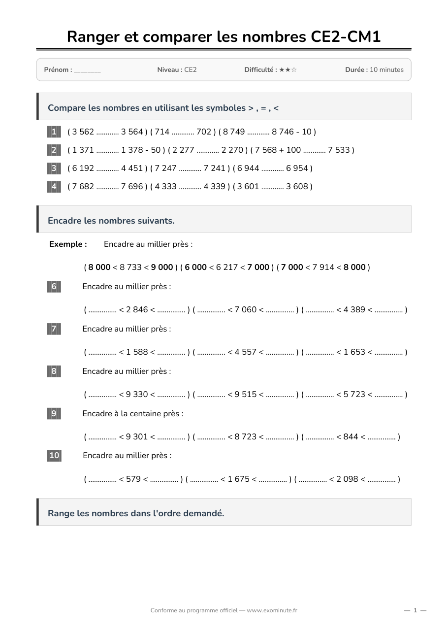 Aperçu de la fiche CE2