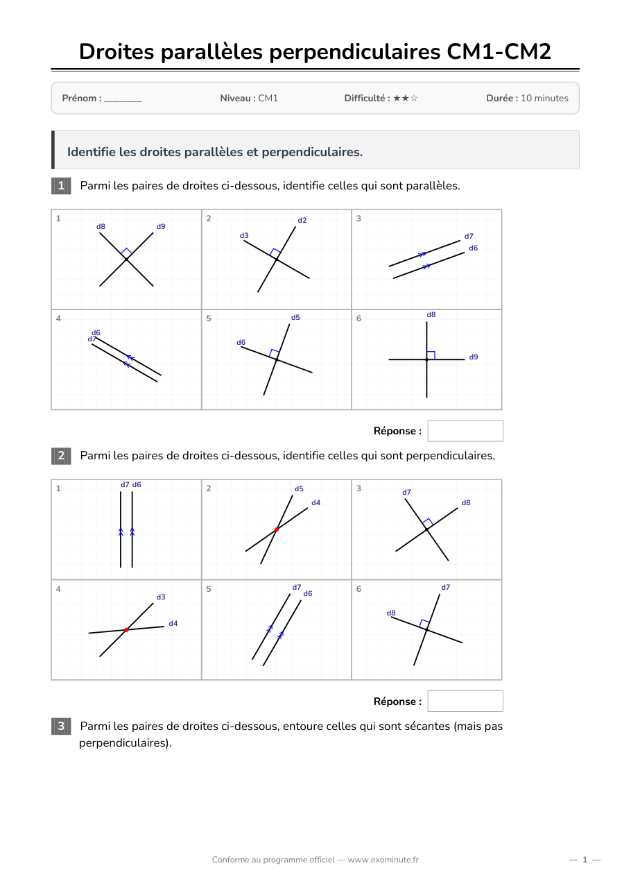 Aperçu de la fiche CM1